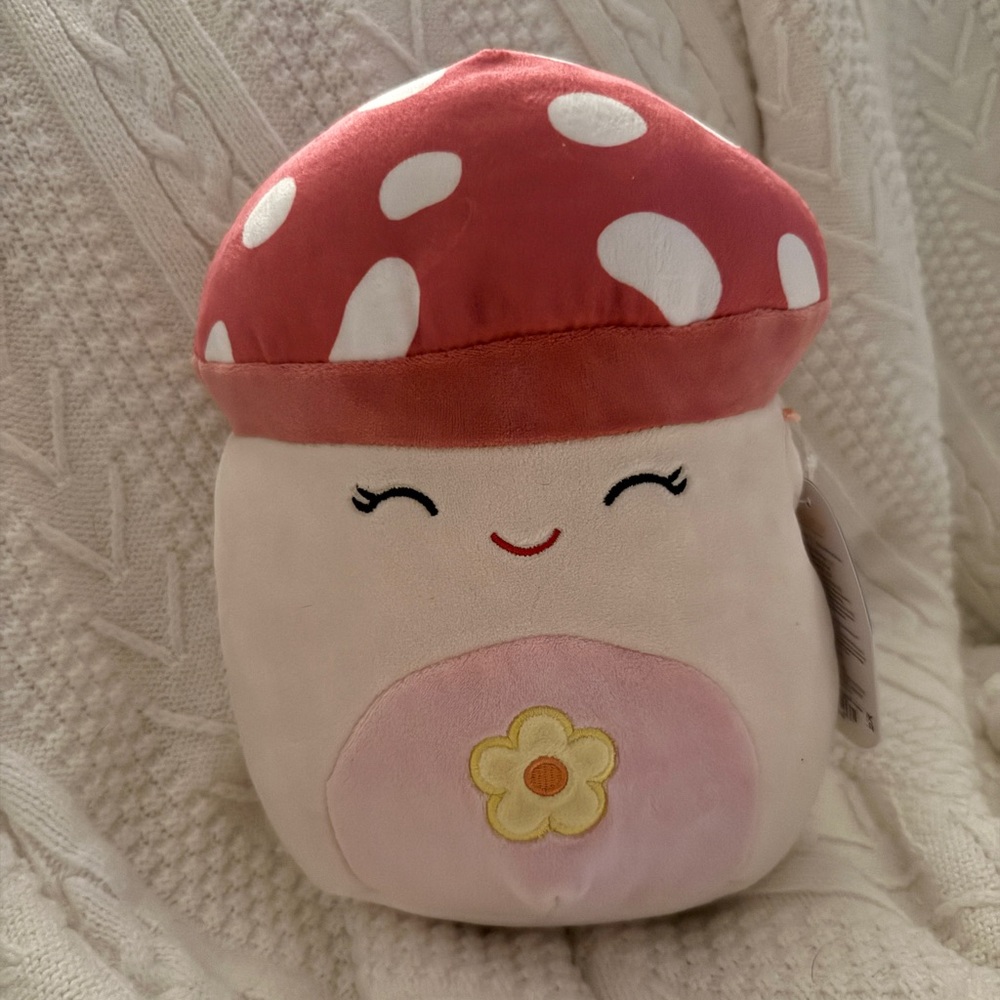 Sakina the Mushroom with Flower Belly 8” Stuffed Plush